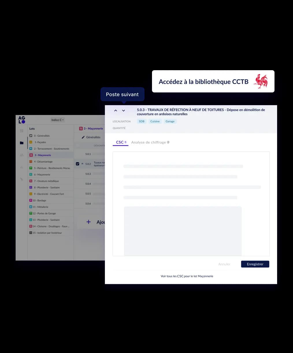 CSC Cahier spécial des charges métré métrés estimatif logiciel de rédaction de dossier de soumission CCTB maîtrise d'ouvrage publique MOA privée deviseur architecte ingénieur bureau d'étude BE