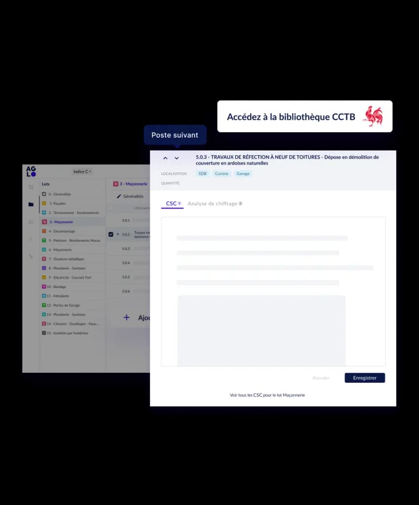 CSC Cahier spécial des charges métré métrés estimatif logiciel de rédaction de dossier de soumission CCTB maîtrise d'ouvrage publique MOA privée deviseur architecte ingénieur bureau d'étude BE