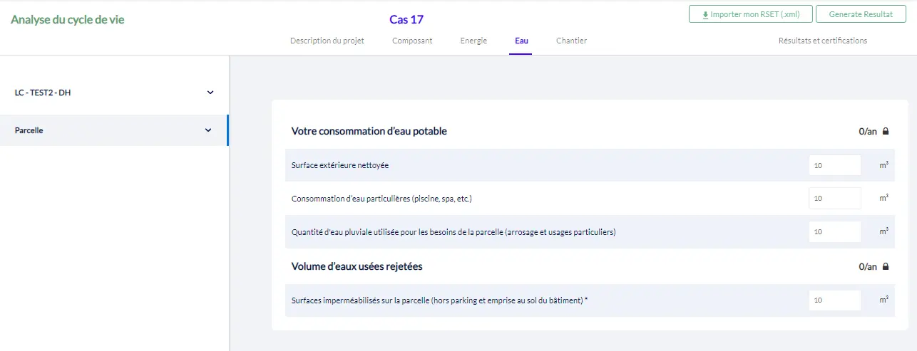 Questionnaire de la parcelle