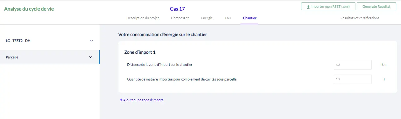 Questionnaire de la parcelle