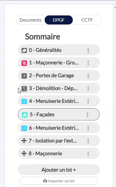Les lots