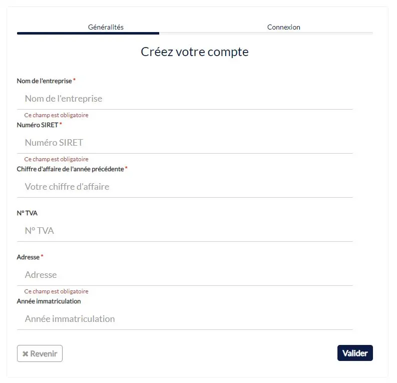 Formulaire d’inscription
