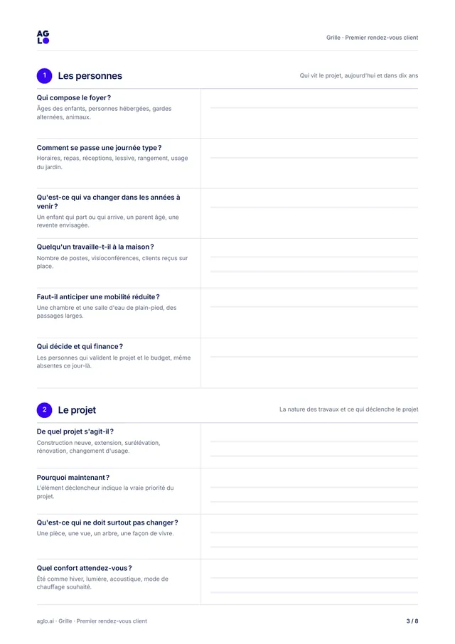 Page 3 : les personnes et le projet