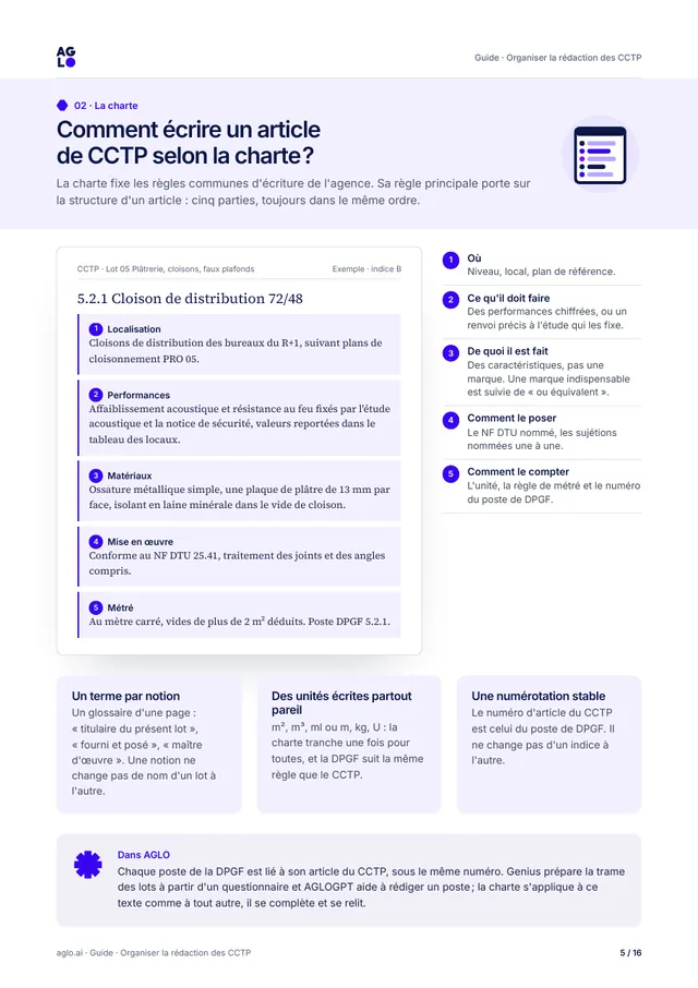 Page 5 : la structure d'un article