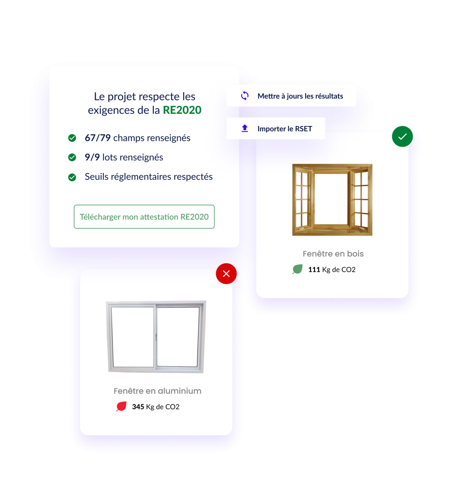 Logiciel ACV RE2020 maison individuelle tertiaire