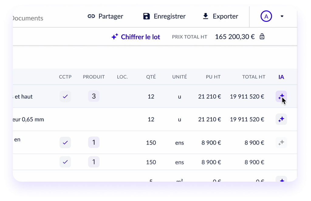 Estimation DPGF par IA avec AGLO